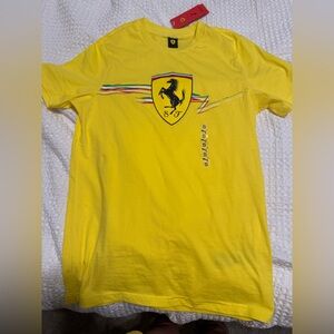 Puma Ferrari Shield Yellow Logo Tee